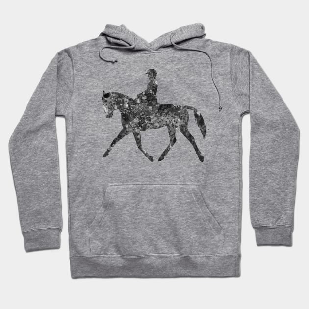 Equestrian black and white Hoodie by Yahya Art